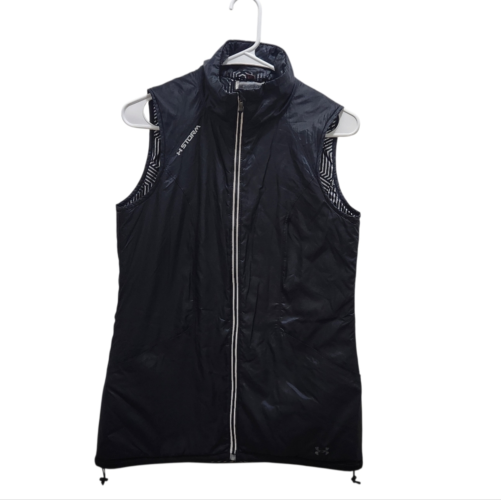 Under Armour Primaloft ColdGear Storm Black Zip Vest Womens XS Outdoors **READ